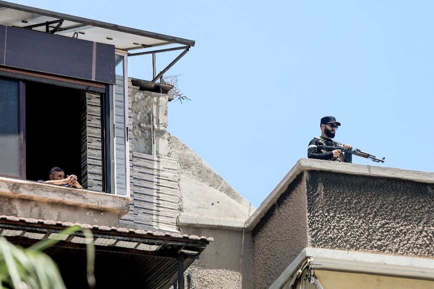 Security was tight for the funeral in the Syrian capital's Holy Cross Church.