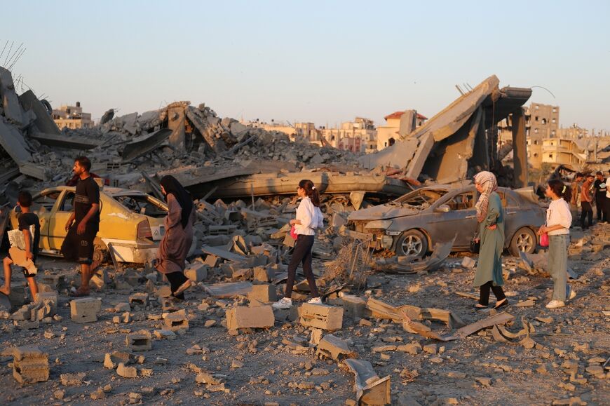 A house was struck in the Al-Bureij camp in central Gaza