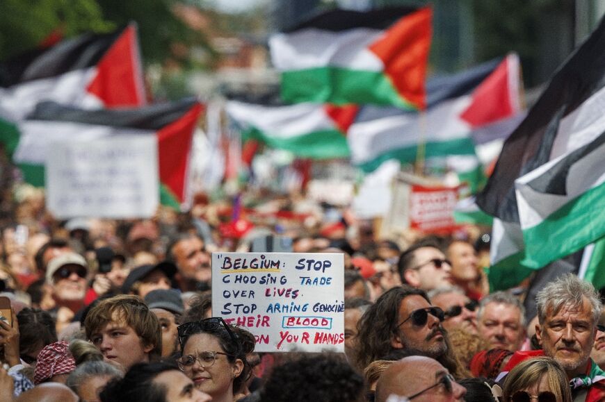 Protesters in Belgium demanded a permanent ceasefire in Gaza and international support for the Palestinian people