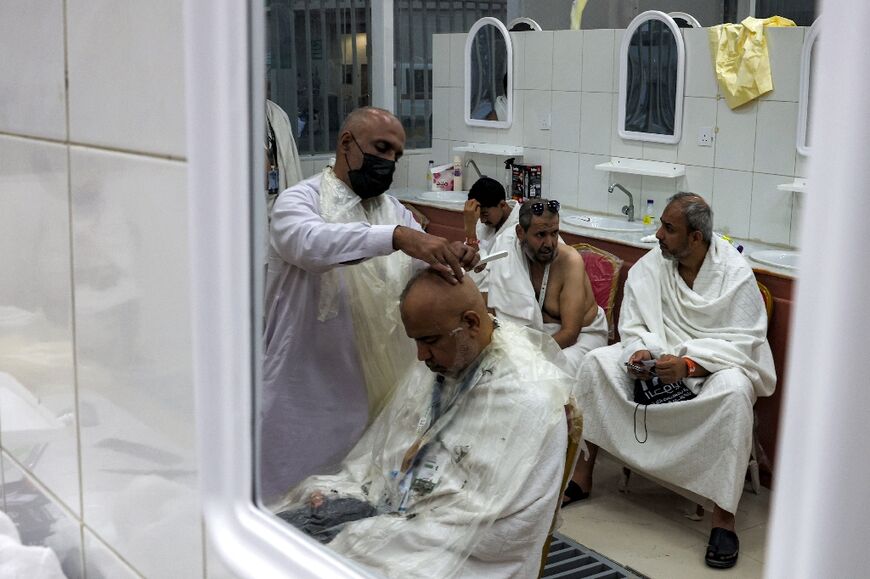The barbershop in Mina typically handles 6,000 customers on the last day of hajj