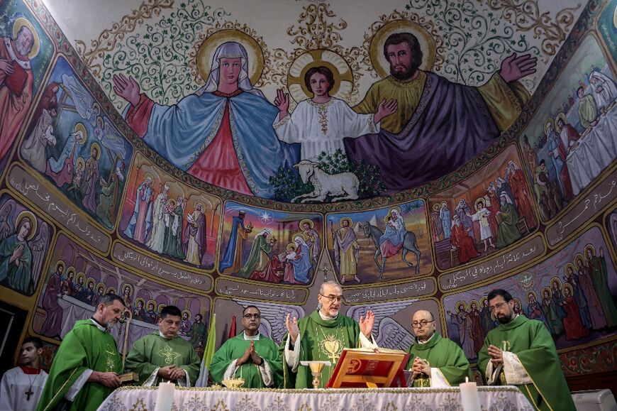The Catholic Latin Patriarch of Jerusalem, Cardinal Pierbattista Pizzaballa, held mass at Gaza's only Catholic church on Sunday