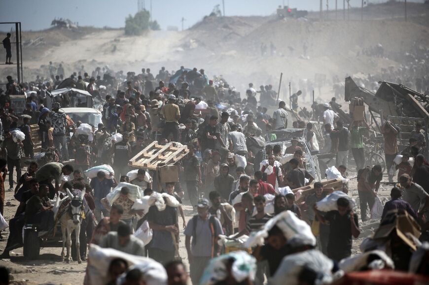 There has been chaos at the food distribution points run by the GHF