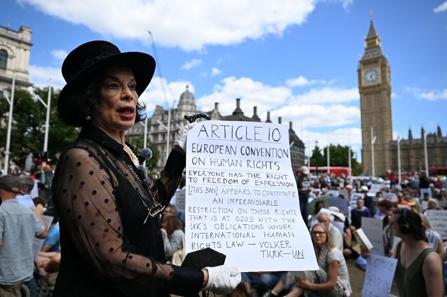 Activist Bianca Jagger was among those at the protest