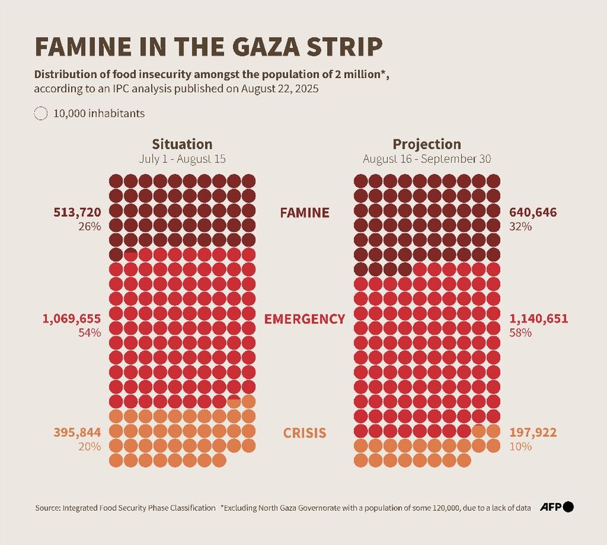 Famine in the Gaza Strip according to an Integrated Food Security Phase Classification (IPC) analysis