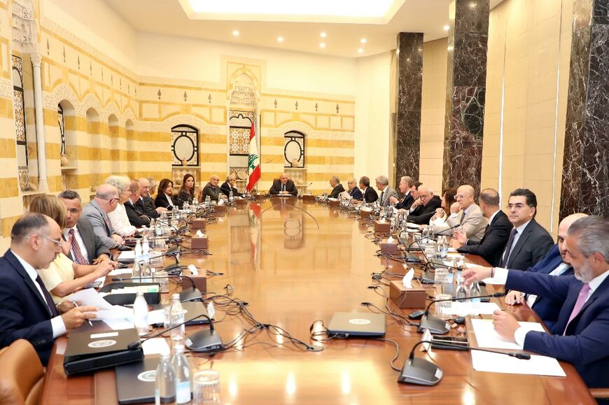Lebanon's cabinet convened on Thursday to discuss disarming Hezbollah, which opposes the notion