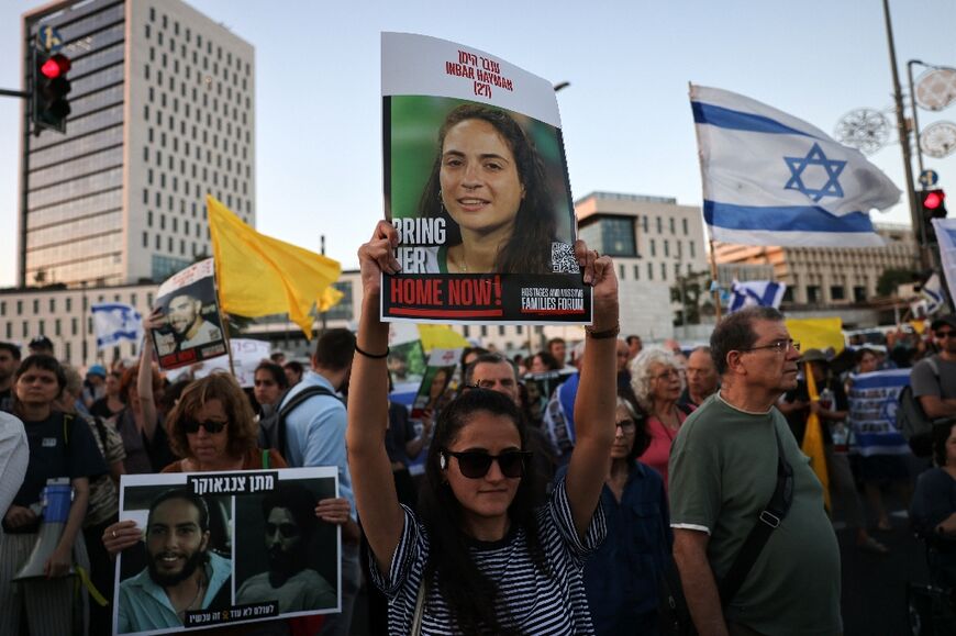 Israelis fearful for the lives of hostages still held in Gaza demonstrate outside the prime minister's office against the government's plans to expand the war.
