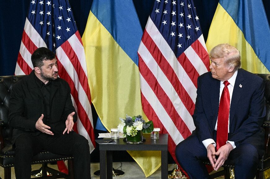 US President Donald Trump holds a bilateral meeting with Ukraine's President Volodymyr Zelensky on the sidelines of the United Nations General Assembly in New York City
