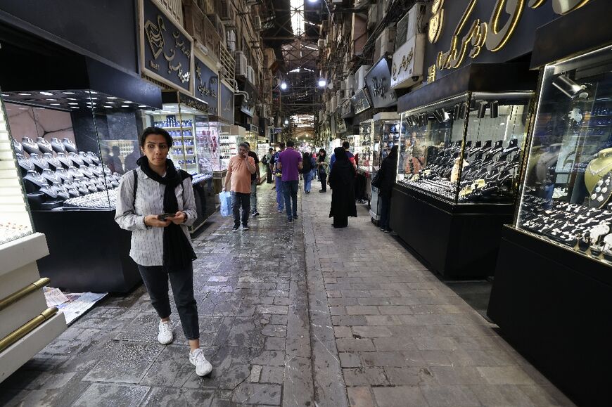 Jewelry stores at the Grand Bazaar in Tehran on September 27, 2025
