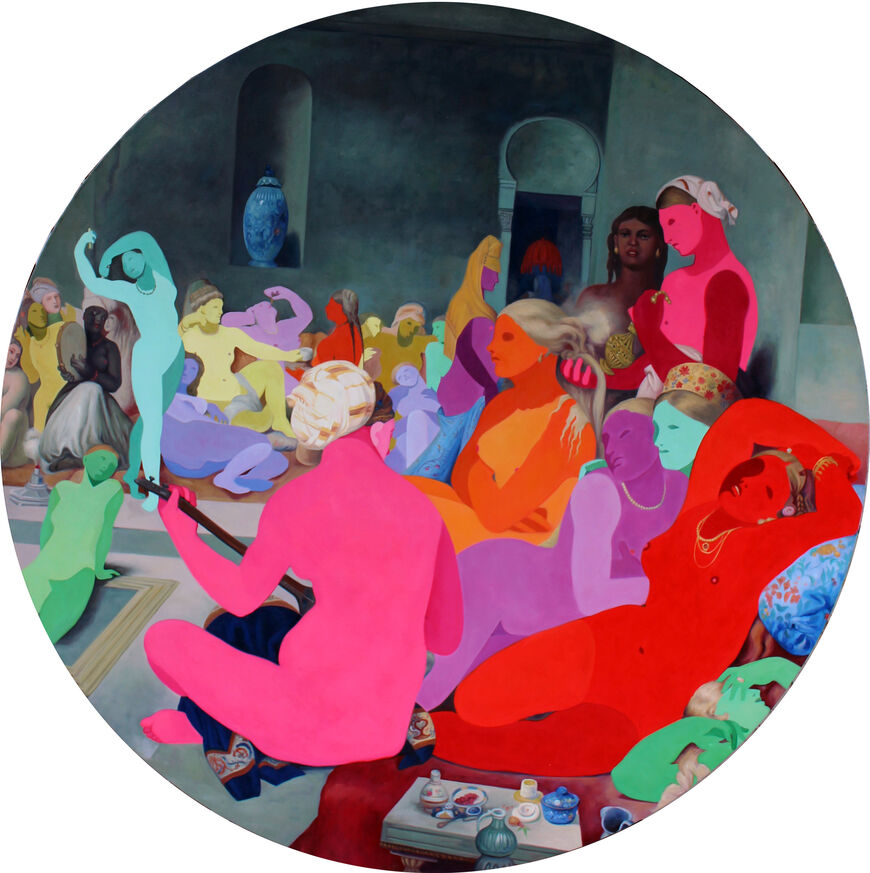 Gazi Sansoy's Harem, inspired by Jean Auguste Dominique Ingres'  "The Turkish Bath"  (Courtesy of the artist)