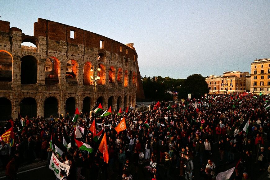 Protesters against Israel in Rome
