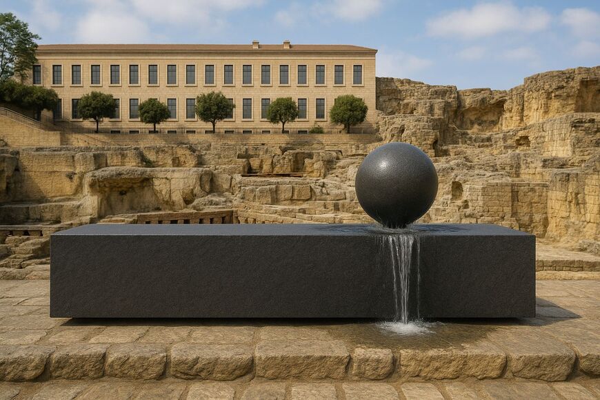 “Whispers of Stone and Water” conceived by Lebanese architect and designer Samer Bou Rjeily and exhibited at the “Of Water and Stone” exhibition, in the Roman Baths of Beirut. Credit Mariana Wehbe Public Relations