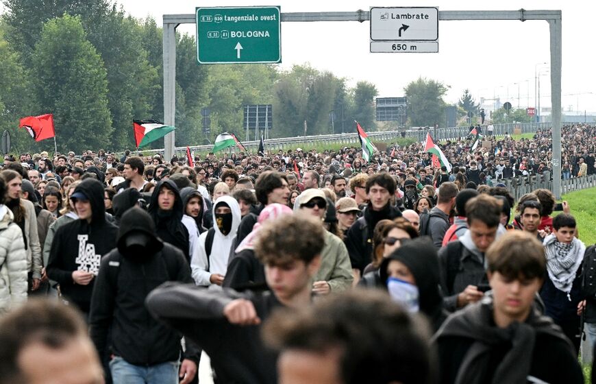 Up and down the country, Italians went on strike and took to the streets to protest over Gaza.