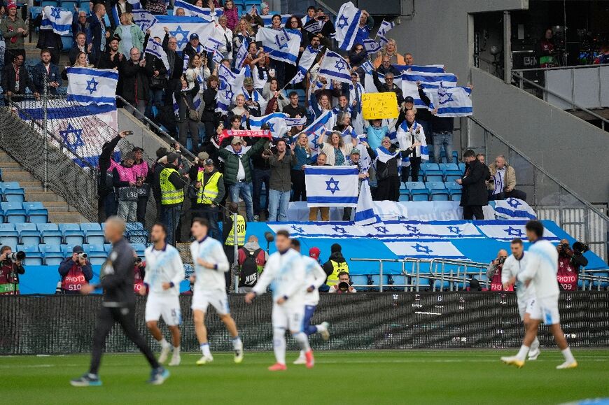 Israeli fans at the World Cup qualifier against Norway at the Ullevaal stadium in Oslo