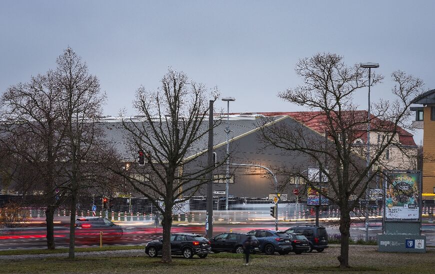 The temporary courthouse built in Magdeburg, eastern Germany