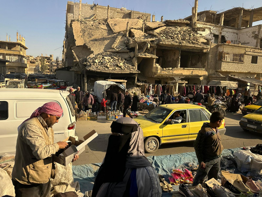 a scene from the eastern city of Deir ez-Zor that was heavily bombed during the US-led campaign against the Islamic State. Date Dec. 12, 2025 Credit Khabat Abbas 
