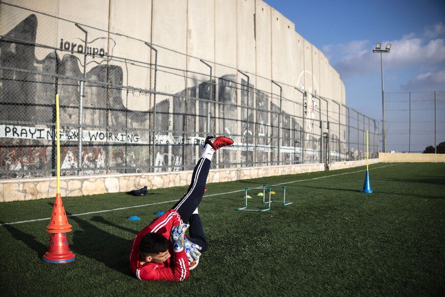 Abdallah al-Ansurur started training in his native Aida Refugee camp at 13, and hopes to join the national Palestinian Football Team