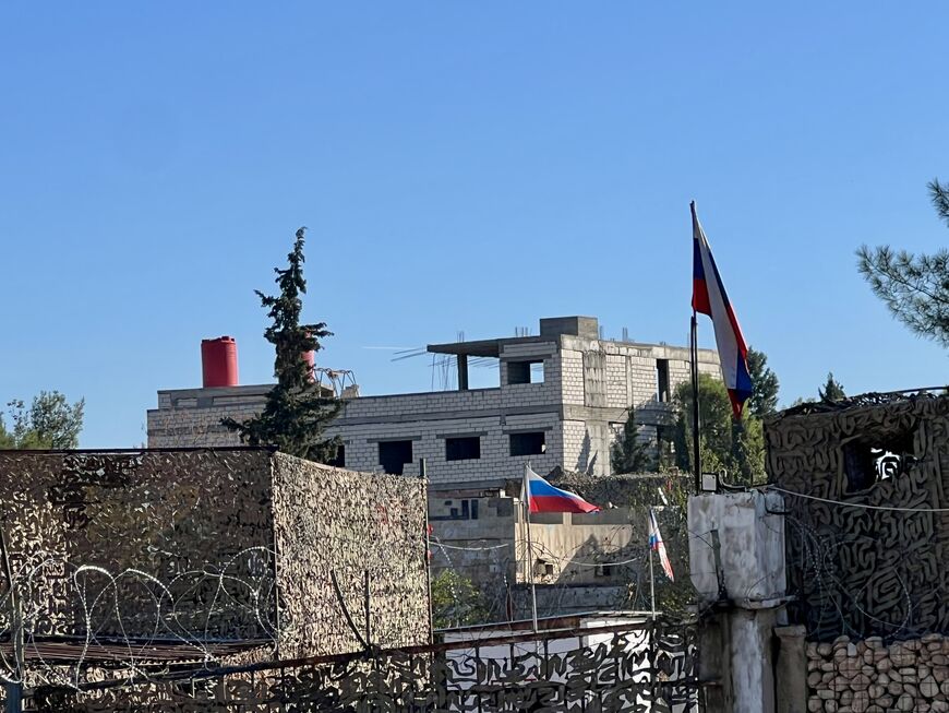 Russian flag flies above Qamishli airport that remains shut since the fall of the Assad regime, Qamishli, Nov. 22, 2025. (Amberin Zaman)