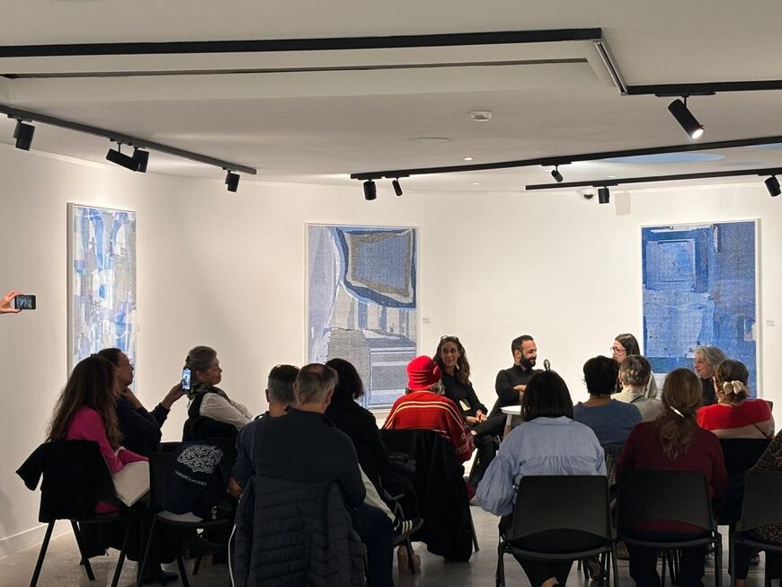  Lamia Berrada Berca, Ahmed El Falah, Rita Baddou, and Salima El Mandjera at the panel discussion “Writing in All Its Forms." (En Toutes Lettres)