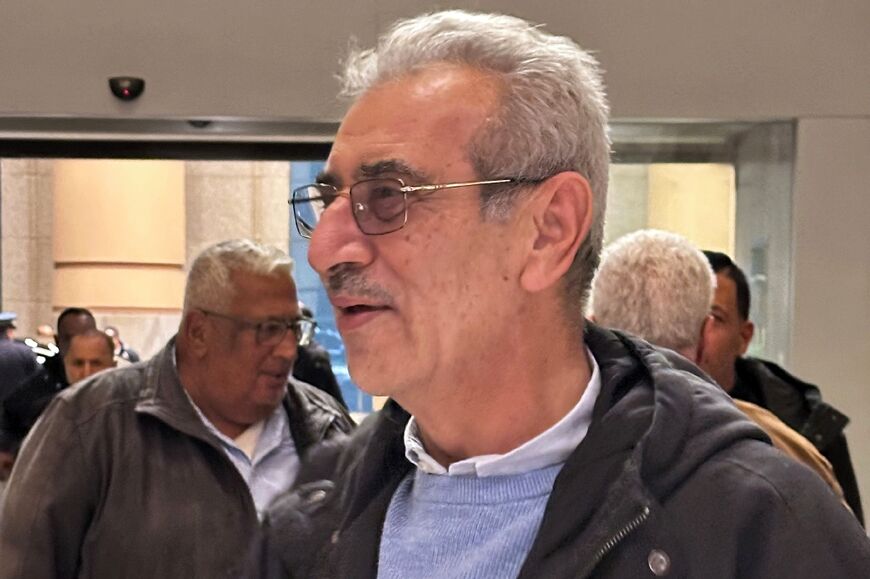 Ali Shaath, head of the Palestinian technocratic committee for managing the Gaza Strip, arrives at a hotel in Cairo