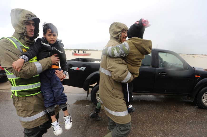 Authorities have set up camps of small tents to shelter displaced families