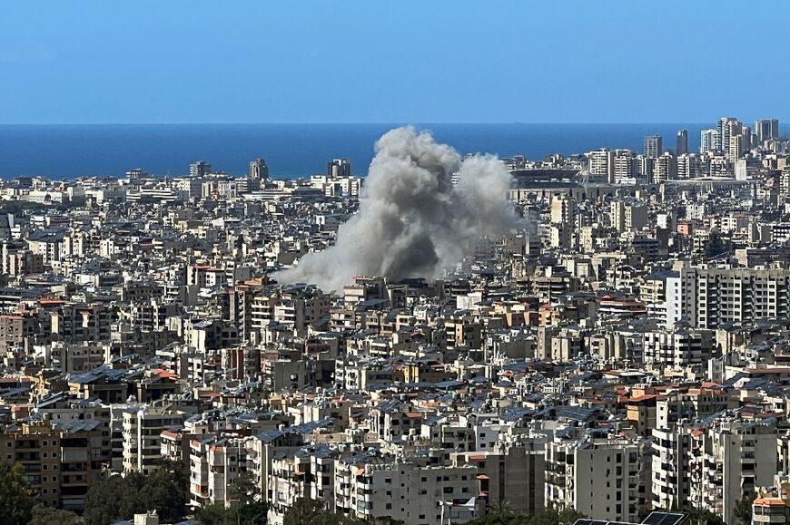 The site of an Israeli airstrike that targeted an area in Beirut's southern suburbs on March 31, 2026