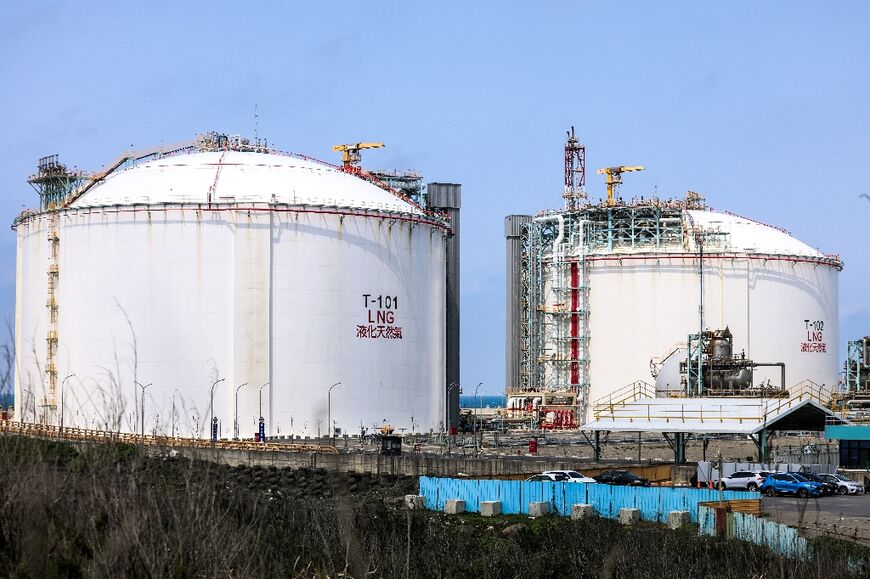 Liquified natural gas storage tanks in Taiwan, which is among the places in Asia that is dependent on energy supplies from the Middle East