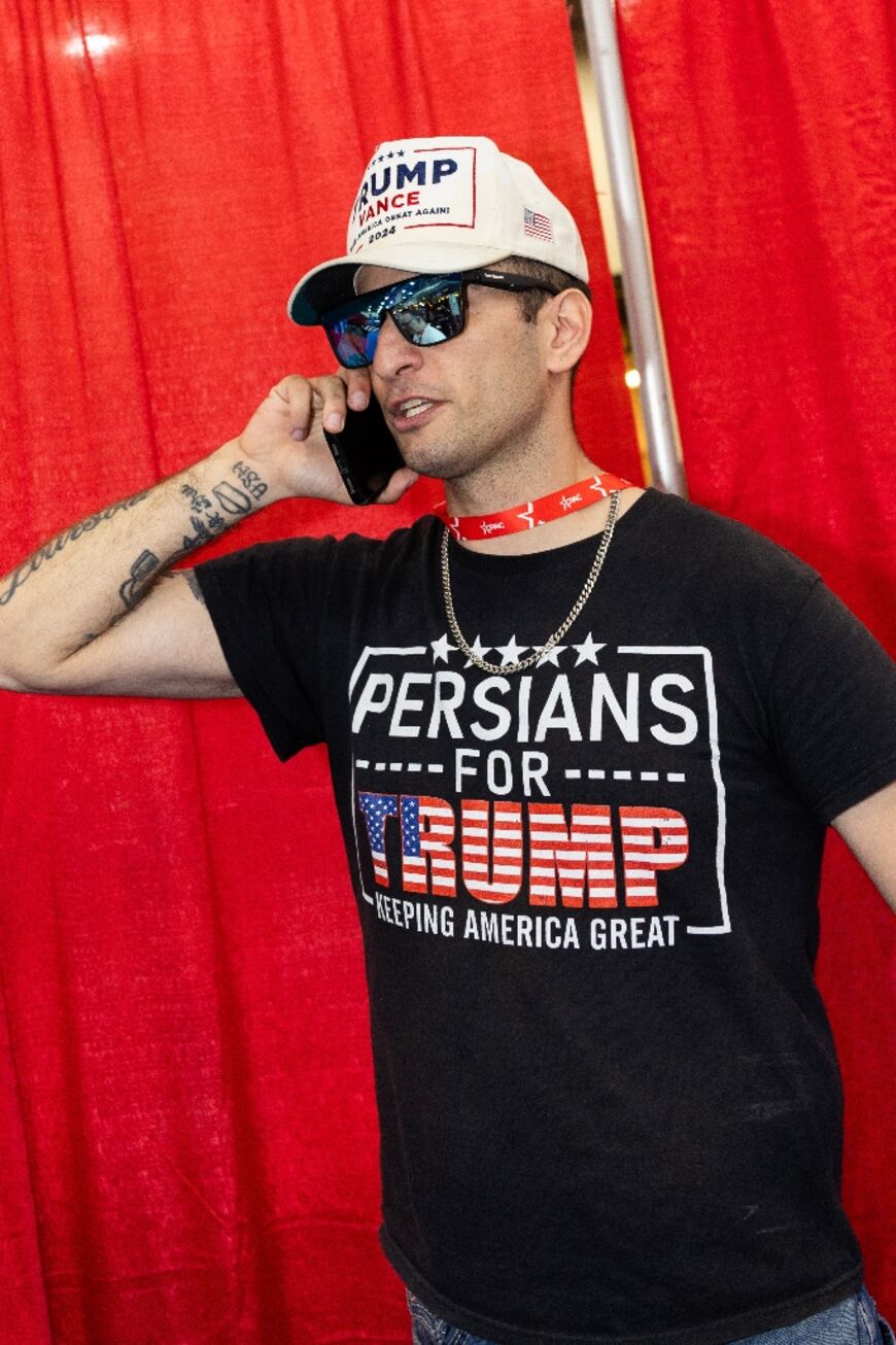 An attendee wears a “Persians for Trump” shirt at the Conservative Political Action Conference