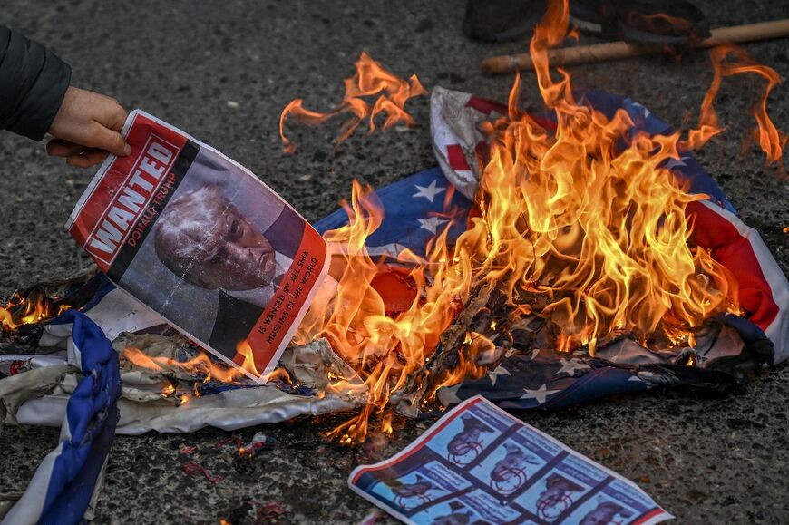Protesters in Istanbul burnt images of Donald Trump and Benjamin Netanyahu
