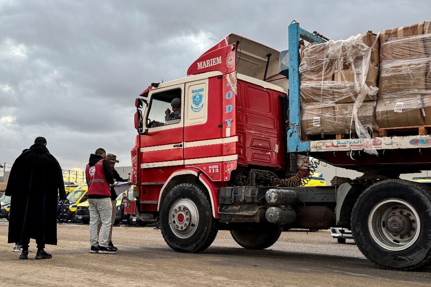 A humanitarian aid truck at the Rafah border crossing last month. Israel has said the gateway will remain closed until further notice