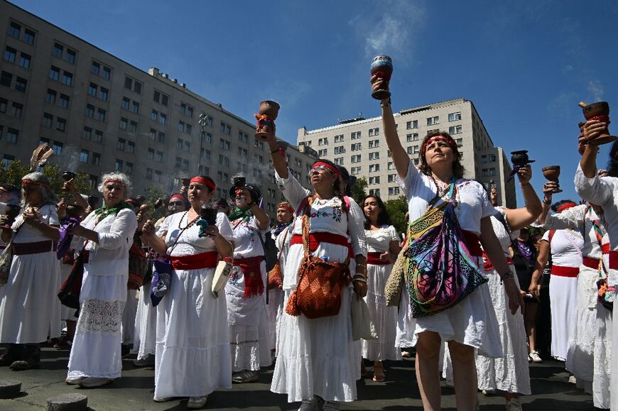 Women marched in the Chilean capital