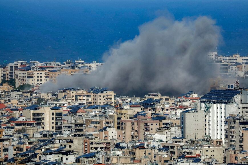 Smoke rises from the site of an Israeli airstrike on Beirut’s southern suburbs on March 30, 2026