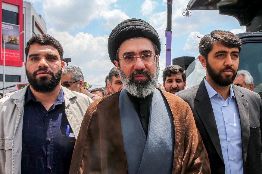 A picture of Mojtaba Khamenei from distributed by Iran's ISNA news agency