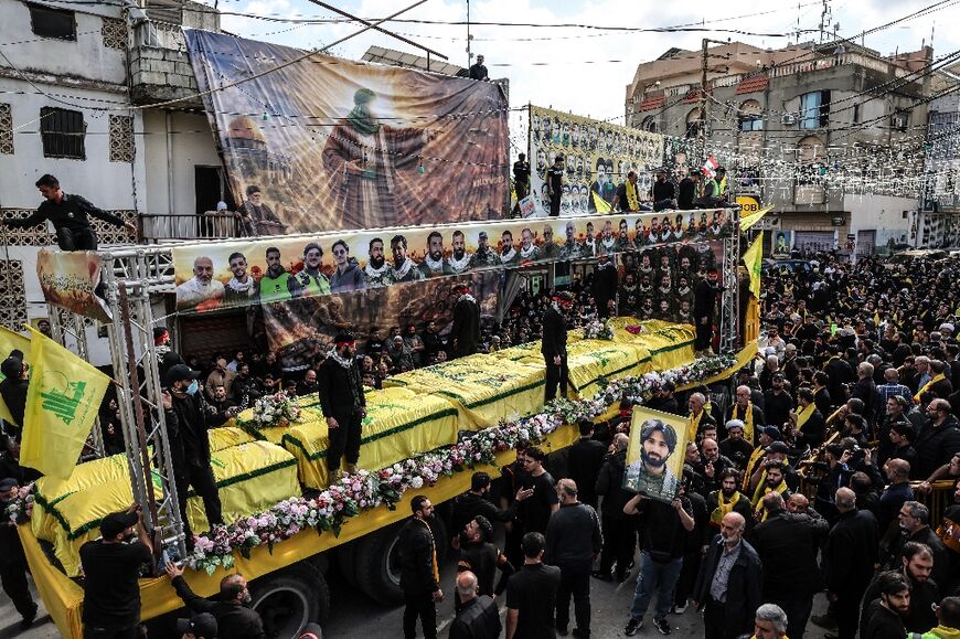Hezbollah has not officially mourned the fighters it lost in more than six weeks of war, but mass funerals have been held by relatives in southern towns like Kfar Sir