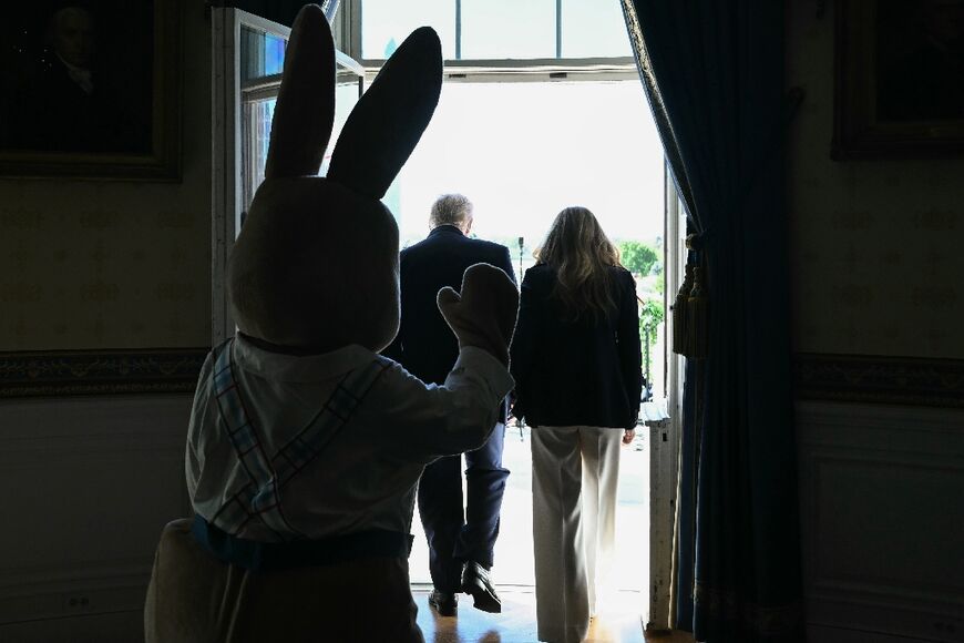 US President Donald Trump spoke about Iran during a White House Easter Egg Roll 