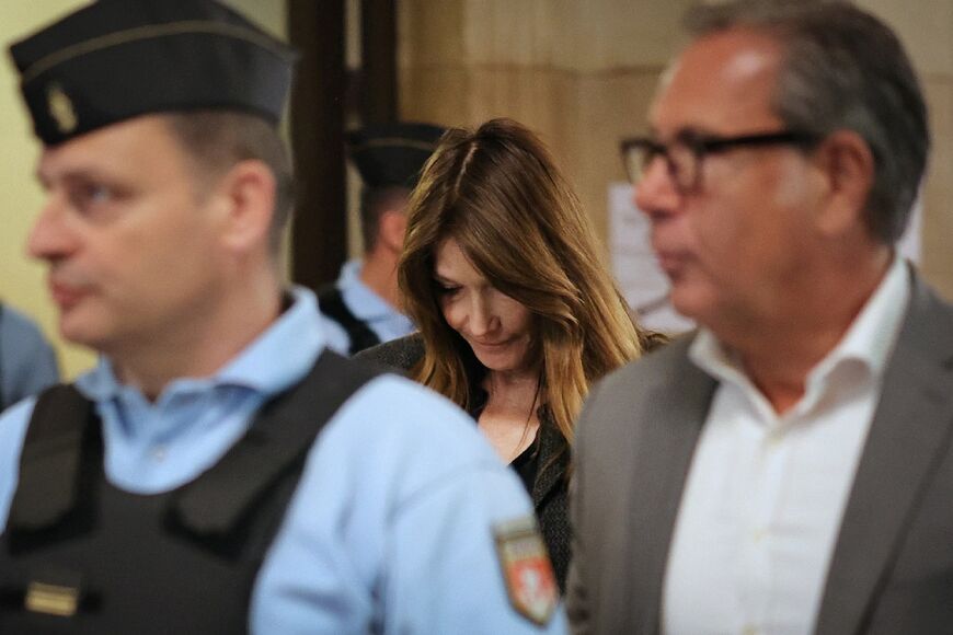 The ex-president's wife Carla Bruni-Sarkozy was in the courtroom