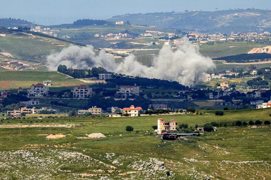 Smoke rises from Israeli bombardment on the village of Mayfadoun in southern Lebanon