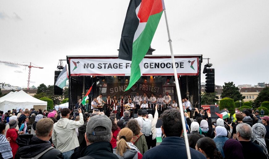 A pro-Palestinian event dubbed 'song protest' ran in parallel to Eurovision rehearsals