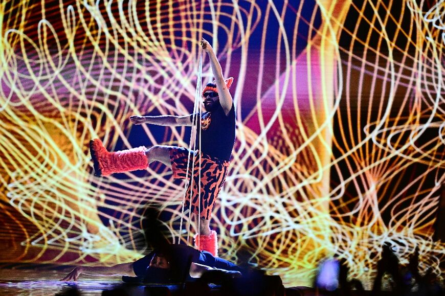 Greek singer Akylas brought a lighter-hearted tone to proceedings with the song 'Ferto'