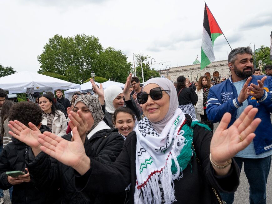 Pro-Palestinian activists organised an alternative concert dubbed 'song protest'