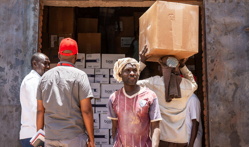 Medical supplies arrive in Tawila from Port Sudan, a journey that often takes weeks or months, depending on weather and security conditions.