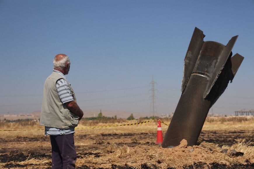 A missile landed outside Damascus