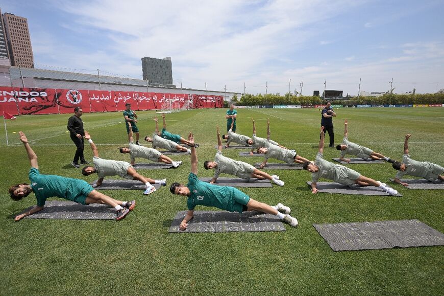 Around half of Iran's World Cup squad took poafrt in an open practice session at their Tijuana training camp
