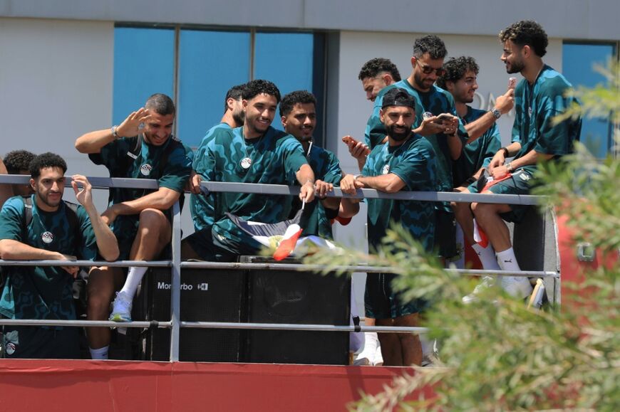 Fans danced to the beat of drums, sang patriotic songs and wore shirts bearing the name of captain and former Liverpool forward Mohamed Salah