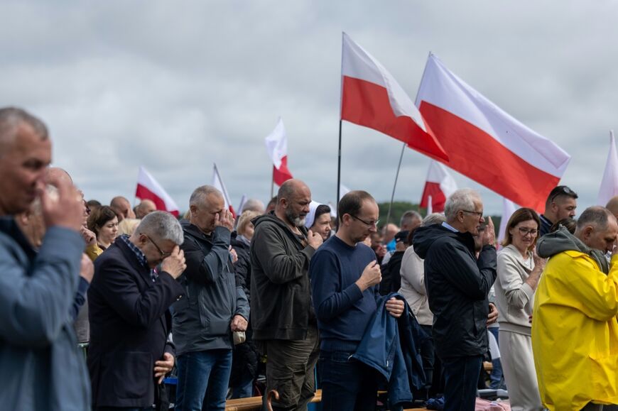 Participants in the protest, organised by the far right, took part in a mass service