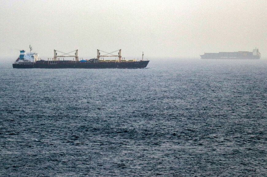 Vessels transit the Bab el-Mandeb Strait off the coast of southern Yemen on July 25, 2026