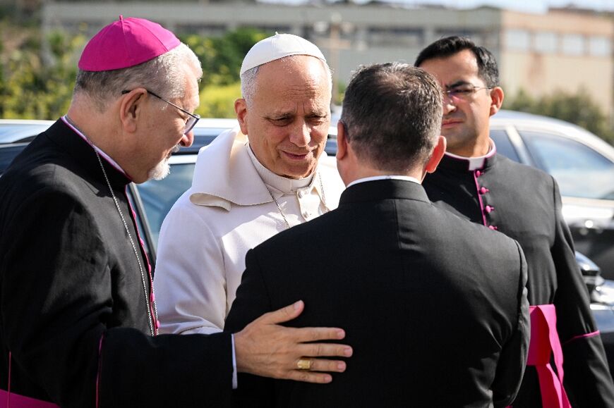 The visit by the first American pope came on the day the US celebrates 250 years of independence