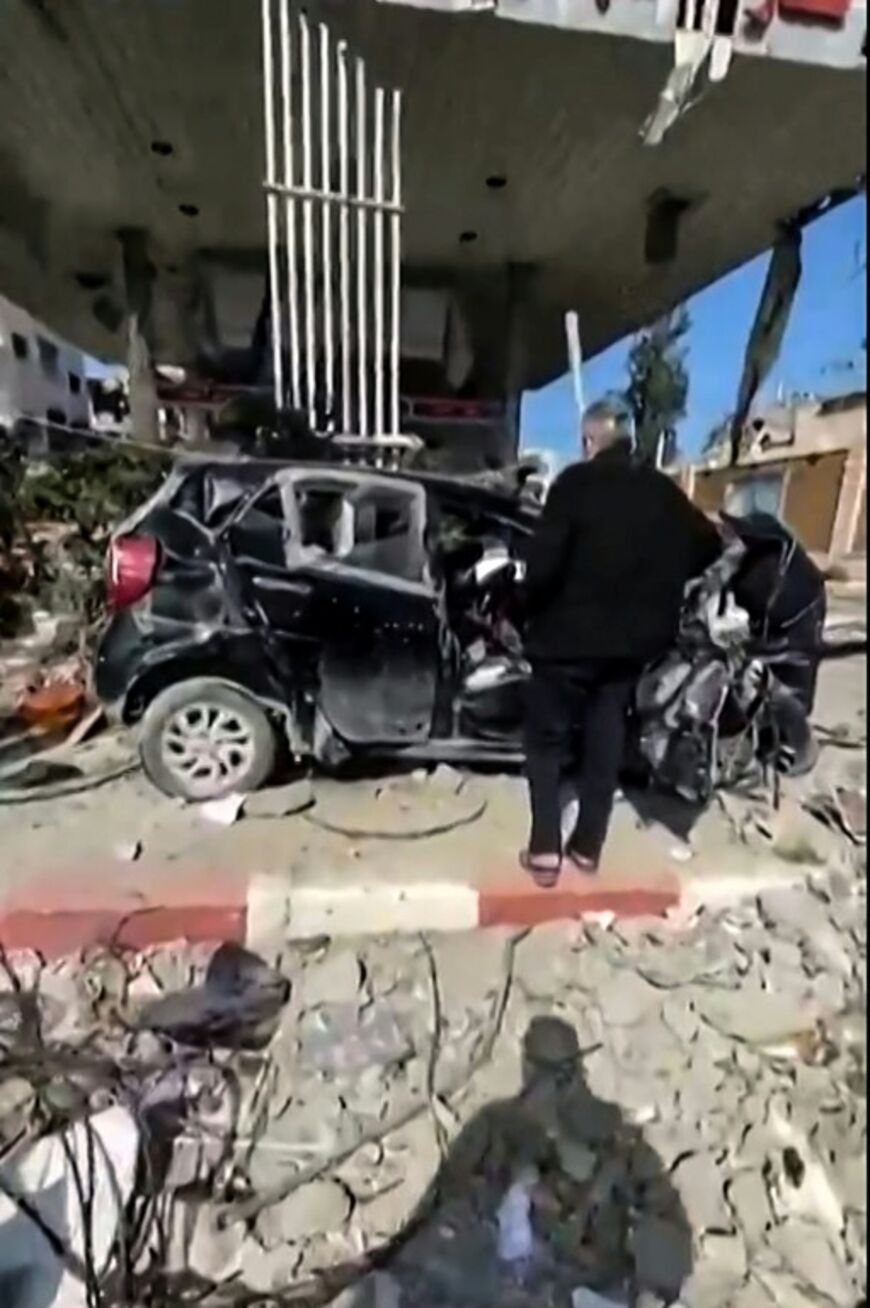 A grab from a handout video provided by the Palestinian Red Crescent Society on February 10, 2024, shows a car in which Palestinian girl Hind Rajab pleaded to be rescued