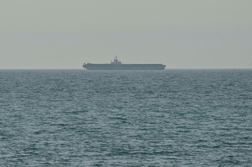 A ship is seen off the coast of Ras al-Khaimah