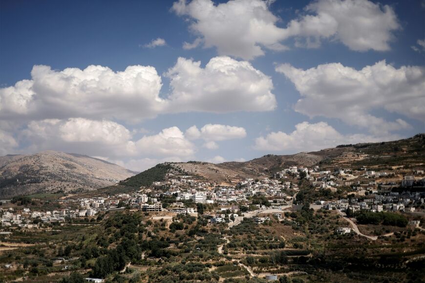 A general view shows the Druze town of Ein Qiniye in the Israeli-annexed Golan Heights