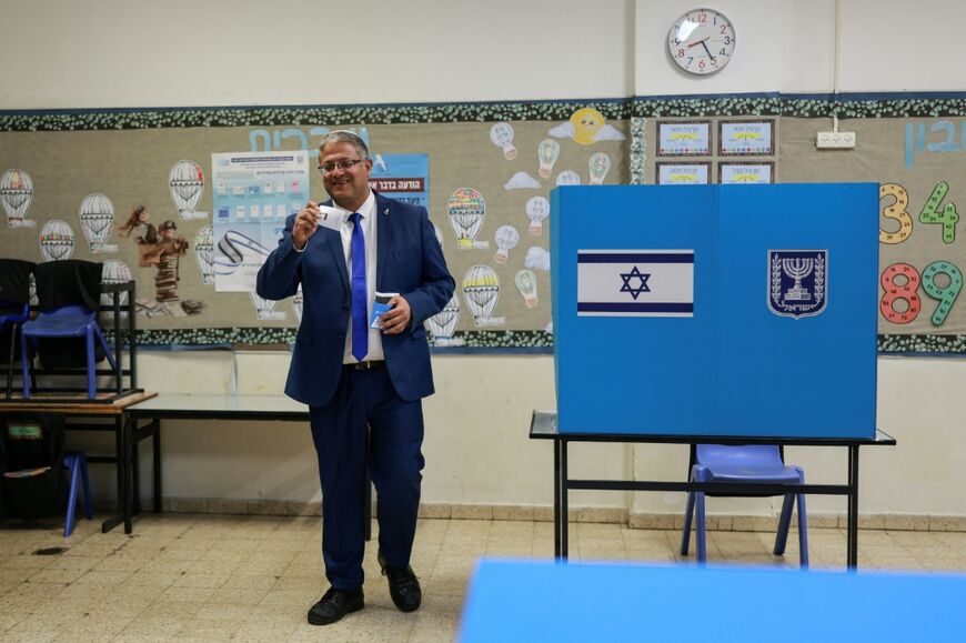 Far-right firebrand Ben Gvir prepares to cast his ballot